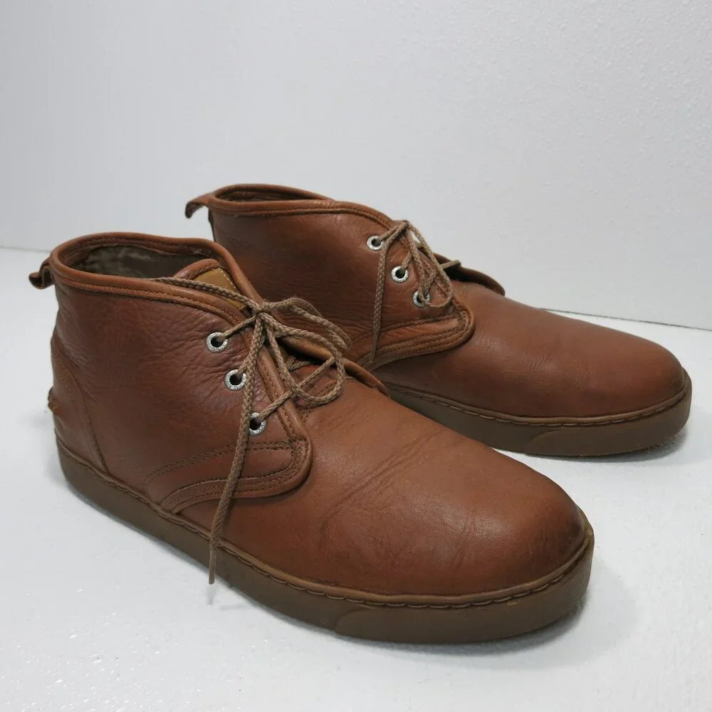 Bass Captain Polished Leather Dress Chukka Boots Fashion Footwear Men's Shoes 11